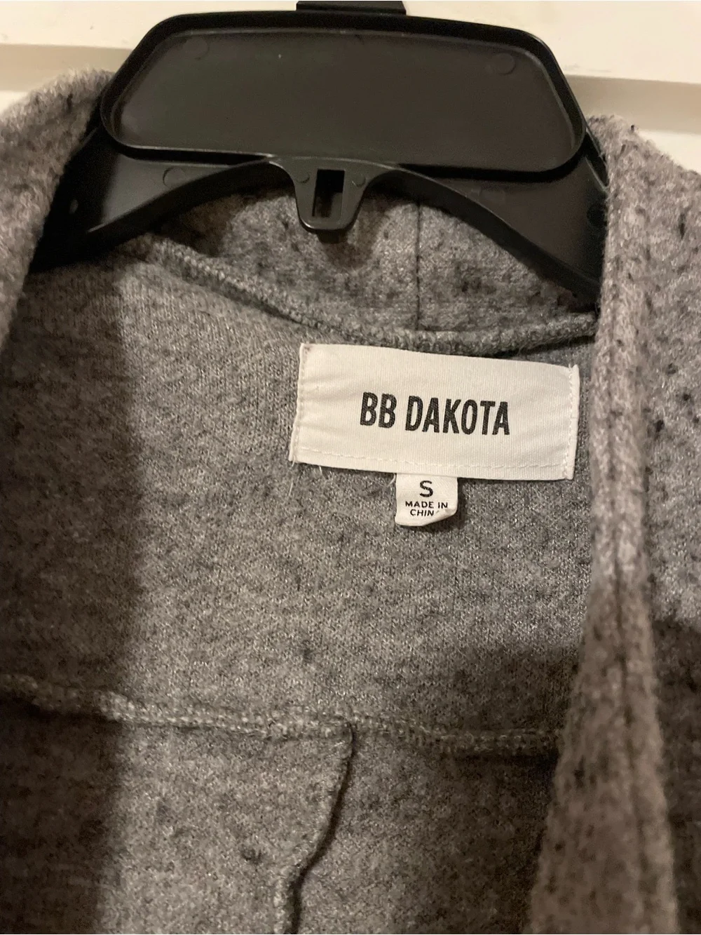 BB Dakota Heather Gray Asymmetric Wrap Cardigan jacket AS